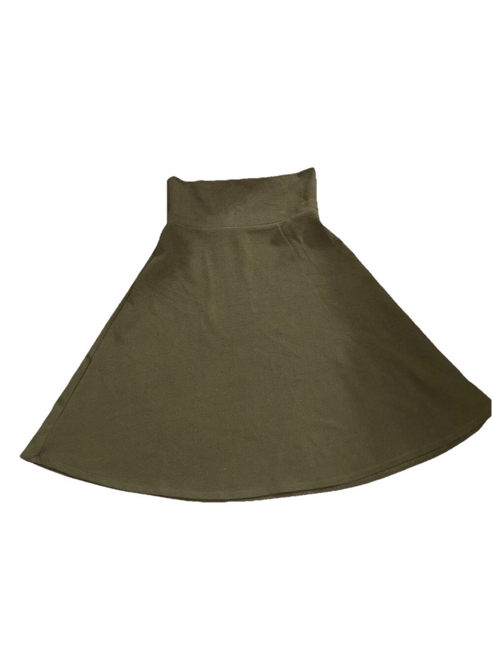 LuLaRoe A Line Skirt Small Yellow Pull On Dark Olive Green